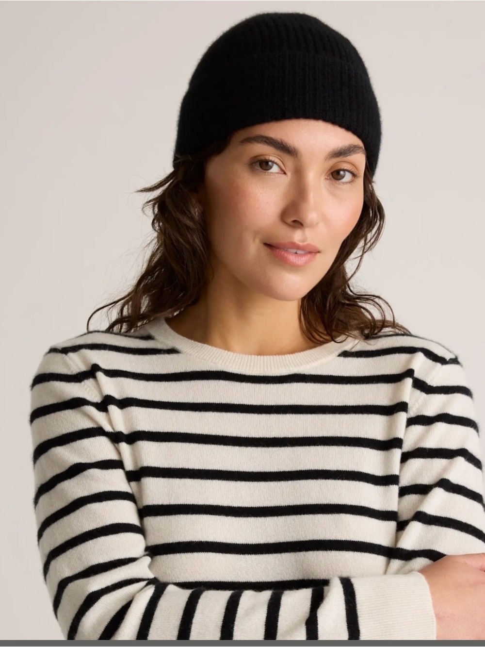 100% Cashmere Black Beanie